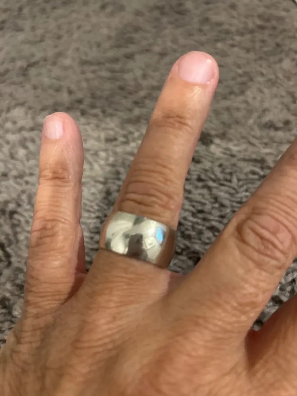 Large Silver Banded 925 Ring - mens size 11